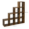 Ladder Style Shelving Unit Vintage Brown Bookcase Open Display Room Divider