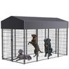 Dog Kennel Welded Wire Heavy Duty Dog House with Roof Cover Steel Fence 50" 98"