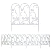 5PCS Elegant White Metal Steel Effect Garden Fence Panels Outdoor Lawn Border