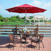 2.7M Garden Parasol Sun Umbrella Solar Powered Chain Light Tilt Crank 80PCS LED