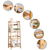 4 Tier Ladder Bookshelf Shelf Unit Bamboo Bookcase Bathroom Storage Display Rack