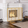 Gold Screen Spark Guard Kids Pet Fireplace Safety Protector W/ Stable Support