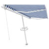 Freestanding Manual Retractable Awning 400x300 Blue/White V3P9