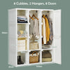 12 Cubes Portable Wardrobe Closet Foldable Closet Clothes Organizer Hanging Rods
