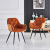 2/4PCS Dining Chairs Set Velvet Padded Seat Metal Leg Kitchen ArmChairs Office