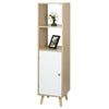 4 Tier Bookcase Storage Cupboard Bookshelf Display Cabinet w/ Door Legs Bedroom