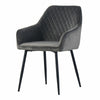 1/2/3/4X Velvet Dining Armchair Grey Chair Padded Seat Metal Legs Office Kitchen