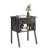 Bestirt Small Bedside Table w/ Drawer&Shelves for Bedroom Rustic Night Stand
