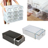 10x Plastic Shoe Storage Boxes Drawer Stackable Foldable Organiser Clear / Black
