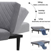 Grey 2-3 Seater Sofa Bed Recliner Leaning Sleeper Beds Couch Settee Upholstered