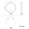 Illmiunated Round LED Bathroom Mirror Single Touch Fogless Cold White Light Wall