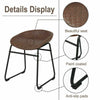 Set of 2 Bar Stool Vintage Rustic Kitchen Pub Bar Chairs Wide Back Sunken Seat