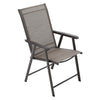 2/4/6 Seater Outdoor Garden Patio Brown Furniture Set Glass Table+Folding Chairs