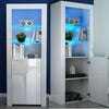 160cm Tall Stand Display Cabinet Sideboard LED Cupboard High Gloss Door Bathroom