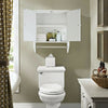 Bathroom White Wall Cabinet Vanity with Towel Rack Rail Storage Cupboard Shelves