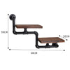 Industrial Pipe Shelf 2-Tier Wall Floating Shelf Wooden Storage Display Shelving