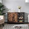 Industrial Storage Cabinet Sideboard Buffet Organizer 3-Tier Side Rack & 2-Door