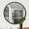 40-80cm Black Wall Mirror Round Frame Home Bathroom Glass Mounted Vanity Circle