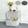 2 Fabric Drawers Bedside Table Nightstand Cabinet Home Bedroom Storage 2 Colors