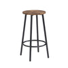 Industrial Bar Table Set with 2 Chairs Dining Set w/ Wine Rack Side Storage QG