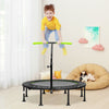 Foldable Mini Trampoline 115cm Exercise Trampoline w/ Height Adjustable Handrail