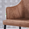 Zarah Faux Leather Armchair | Modern Dining Chair Brown Chocolate Latte Mocha UK