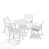 Cast Aluminium Garden Patio Table Chairs with Cushion Furniture Dining Set 5pcs