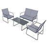 4PCS Garden Patio Table and Chair Set Outdoor Conversation Furniture Metal Frame
