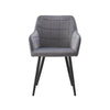 2X Grey Velvet Dining Chairs Armchairs Kitchen Dining Room Chair Padded Seat