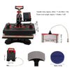 5 in1 38x38cm Heat Press Machine T-Shirt Mug Hat Cap Plate Transfer Printer UK