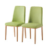 2 pcs Colorfull Faux Leather Dining Chairs Wood effect Metal Legs Dinning Room
