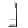 Adjustable Swivel Mount Floor TV Stand with 2 Tier DVD Shelf & Wire Management
