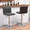 2x Bar Stools Chrome Base Gas Lift Swivel Faux Leather Kitchen Breakfast Counter