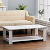 White Finish 80/100/120cm Coffee Table MDF Wood Effect Legs LivingRoom Furniture