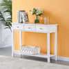 Chic 3 Drawer Console Table Hallway Desk Wooden Storage Shelf Dresser Desk White