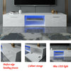 Modern LED Light TV Unit Cabinet Stand 160cm Media 2 Doors + Shelf White