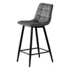 2X Grey Velvet Bar Stools Kitchen Pub Chairs Breakfast Stools 65 cm seat High