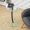Tempered Glass Tea Coffee Table Side Small End Stand Teapoy Desk Metal Pedestal