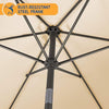 Large Garden Parasol 3M 2.7M Outdoor Patio Umbrella Sun Shade Canopy Tilt Crank