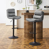 2pcs Barstools Set Faux Leather Soft Cushion Padded Bar Stool Metal Base Chair