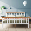White Solid Wooden Bed Frame 3ft Single 4ft6 Double King Size Bed With Mattress