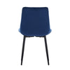 Set of 2 Blue Dining Chairs Diamond Velvet Padded Seat Back Dining Room Chair