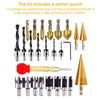 26pcs Woodworking Chamfer Drilling Tool Countersink Drill Bits Set Wood Q0I5