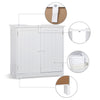 Bathroom Under Sink Cabinet Storage Unit Cupboard White MDF 2 Doors w/ Shelves