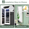 LED Lights Jewelry Cabinet Lockable Wall/Door Mounted Jewelry Armoire W/ Mirror