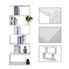 Bookcase Bookshelf Tall Wooden 6 Tier Display Shelf for Living Room Office White