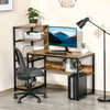 Computer Desk w/ 4 Storage Shelves Steel Frame Workstation for Home Office