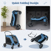 Extra Large Dog Stroller Foldable Pet Stroller W/ Safety Belt Pet Travel Cart