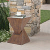 Modern Lightweight Concrete Accent Table Engineered Wood X-shape 30.5x30.5x46cm