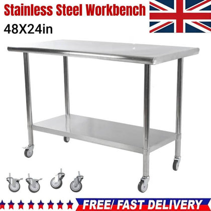 Stainless Steel Table Kitchen Catering Commercial Table Food Prep Workbench